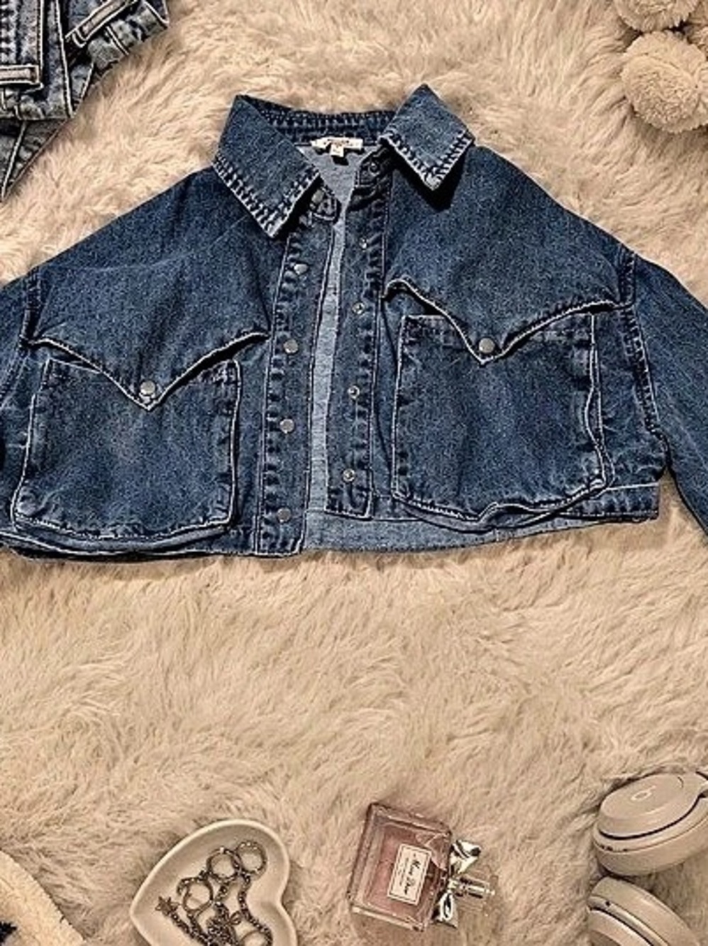 Miss Sixty Cropped Denim Jacket in Blue